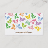 Kleurrijk Retro Rainbow Chicken Pattern Whimsical Visitekaartje (Achterkant)