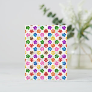 Kleurrijk Retro Regenboog Bloemen Design Wit Briefkaart