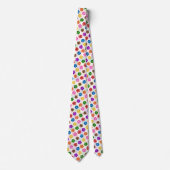 Kleurrijk Retro Regenboog Bloemen Design Wit Stropdas (Voorkant)