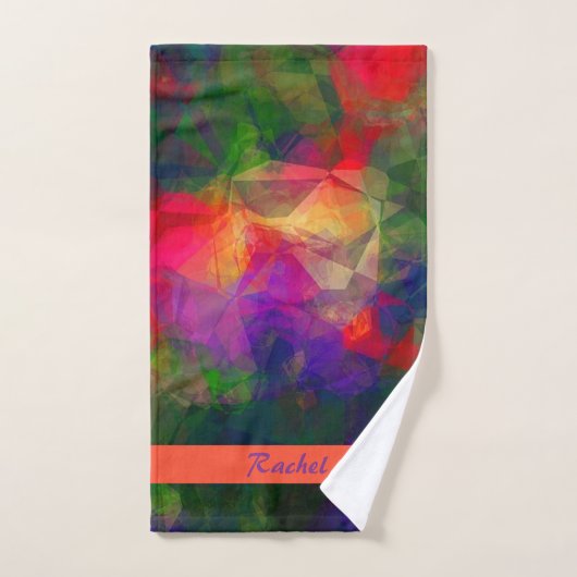 Kleurrijk Retro roroze rood en groen Bad Handdoek (Handdoek)