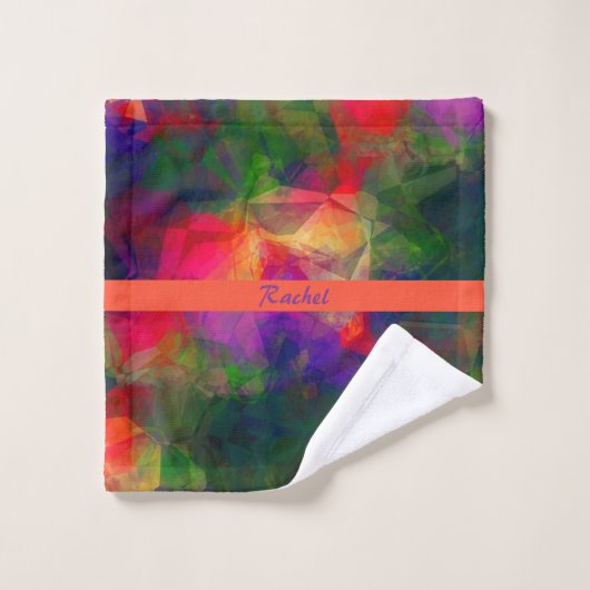 Kleurrijk Retro roroze rood en groen Bad Handdoek (Wasdoekje)