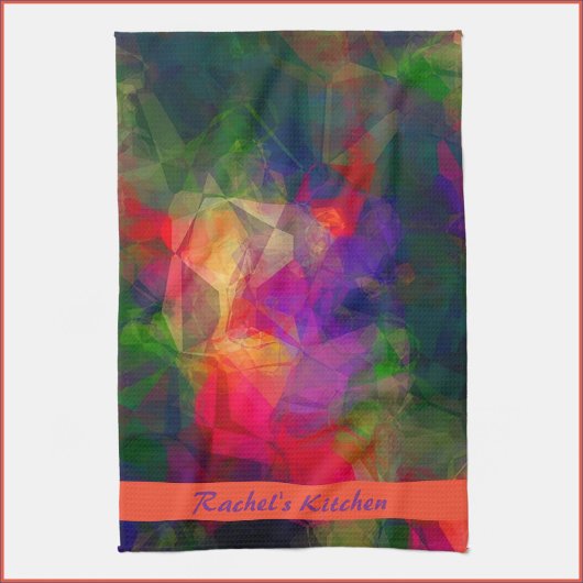 Kleurrijk Retro roroze rood en groen Theedoek