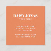 Kleurrijk Retro Sinaasappel Rood Violet Bloempatro Vierkante Visitekaartje (Voorkant)