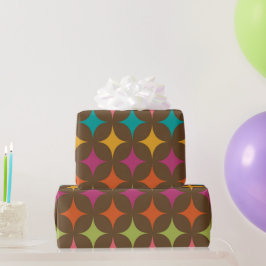 Kleurrijk Retro Starburst Patroon uit het Midden v Cadeaupapier