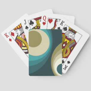 Kleurrijk retro stijl cirkels ontwerp pokerkaarten