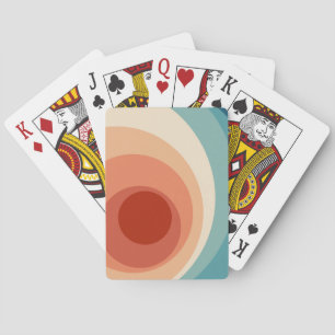 Kleurrijk retro stijl cirkels ontwerp pokerkaarten