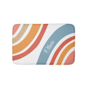 Kleurrijk retro stijl regenboog ontwerp badmat