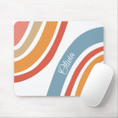 Kleurrijk retro stijl regenboog ontwerp muismat (Met muis)