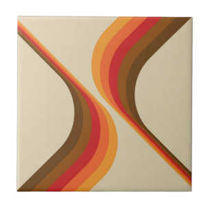 Kleurrijk retro stijl vleugels ontwerp tegeltje