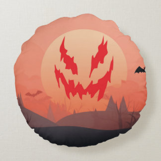 Kleurrijk__Retro_Sunset Rond Kussen