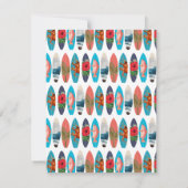 Kleurrijk Retro Surfplanken Patroon Aangepaste Naa Notitiekaartje (Achterkant)