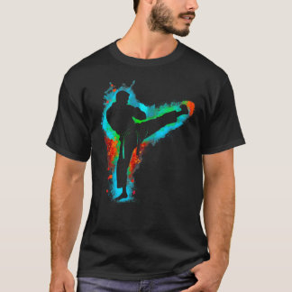 Kleurrijk Retro Taekwondo Martial Arts Mannen Jong T-shirt