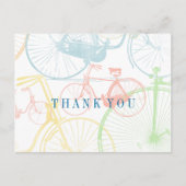 Kleurrijk Retro Vintage Fiets Patroon Dank je wel Briefkaart (Voorkant)