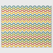 Kleurrijk Retro Wavy Line Pattern Wrapping Paper Cadeaupapier (Vlak)