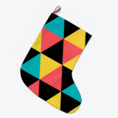 Kleurrijk, retroflectief, prachtig geometrisch pat grote kerstsok (Voorkant (Hangend))