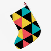 Kleurrijk, retroflectief, prachtig geometrisch pat grote kerstsok (Achterkant (Hangend))