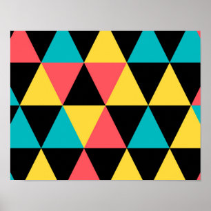 Kleurrijk, retroflectief, prachtig geometrisch pat poster