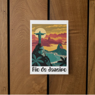 Kleurrijk Rio de Janeiro Brazilië Reis Kunst Briefkaart