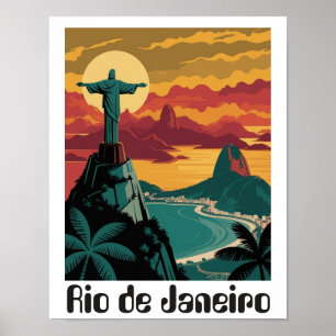 Kleurrijk Rio de Janeiro Brazilië Reis Kunst Poster