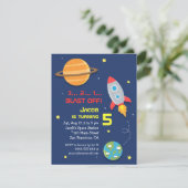 Kleurrijk, Rocket Ship, Space Party, Kinderen van  Kaart (Staand voorkant)