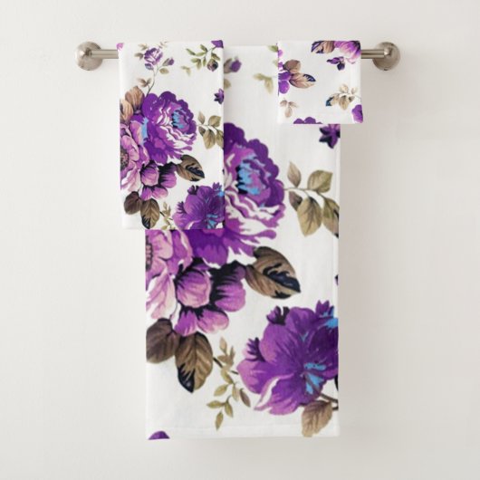 Kleurrijk, Romantisch, Floral Pattern Bad Handdoek (Insitu)