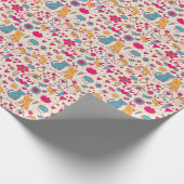 Kleurrijk romantisch patroon cadeaupapier (Hoek)