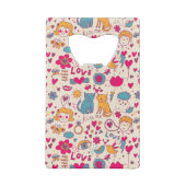 Kleurrijk romantisch patroon creditkaart flessenopener (Achterkant)