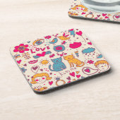 Kleurrijk romantisch patroon drankjes onderzetter (Linkerzijde)