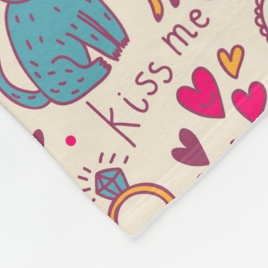 Kleurrijk romantisch patroon fleece deken (Hoek)