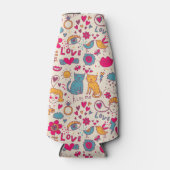 Kleurrijk romantisch patroon flesjeskoeler (Voorkant)