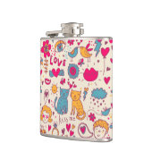 Kleurrijk romantisch patroon heupfles (Links)