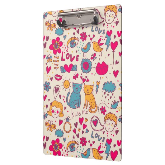 Kleurrijk romantisch patroon klembord (Links)