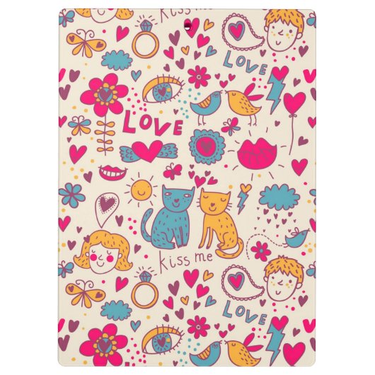 Kleurrijk romantisch patroon klembord (Achterkant)