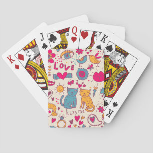 Kleurrijk romantisch patroon pokerkaarten