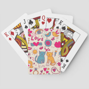 Kleurrijk romantisch patroon pokerkaarten