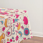 Kleurrijk romantisch patroon tafelkleed (Voorbeeld)