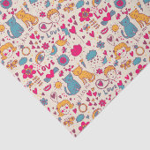 Kleurrijk romantisch patroon tissuepapier (Detail)