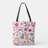 Kleurrijk romantisch patroon tote bag (Achterkant)
