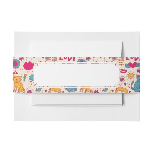 Kleurrijk romantisch patroon uitnodigingen wikkel (Voorkant Voorbeeld)