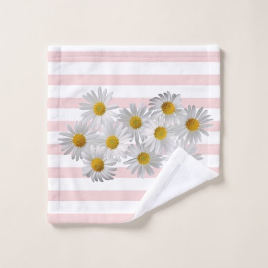 Kleurrijk, Romantisch, Strepen, Bloemen Bad Handdoek (Wasdoekje)