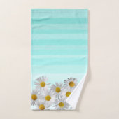 Kleurrijk, Romantisch, Waterverf Stripes, Flowers Bad Handdoek (Handdoek)
