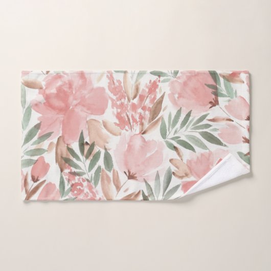 Kleurrijk, Romantische Waterverf Floral Pattern Bad Handdoek (Handdoek)