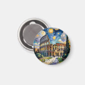 Kleurrijk Rome Italië Colosseum in Van Gogh-stijl Magneet (Voorkant / Achterkant)