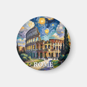Kleurrijk Rome Italië Colosseum in Van Gogh-stijl Magneet