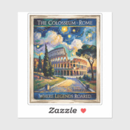 Kleurrijk Rome Italië Colosseum Sterrennacht Vinta Sticker