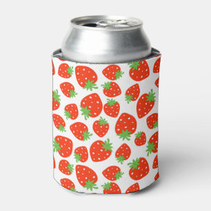 Kleurrijk rood aardbeienpatroon blikjeskoeler