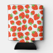 Kleurrijk rood aardbeienpatroon blikjeskoeler (Achterkant)