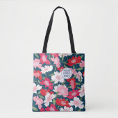Kleurrijk rood bloemenpatroon Business Logo Compan Tote Bag (Voorkant)