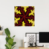 Kleurrijk rood en geel fractal poster (Thuiskantoor)