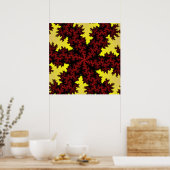 Kleurrijk rood en geel fractal poster (Keuken)